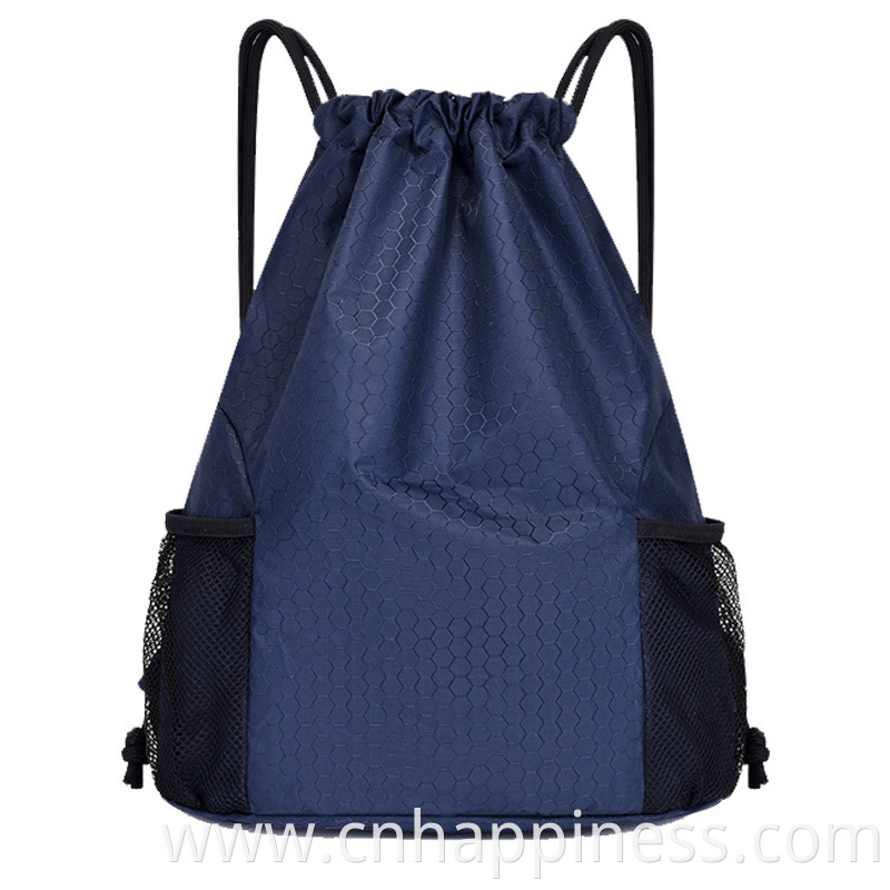 Custom Waterproof Travel Polyester Nylon Fabric Drawstring Pouch Bag Gym Sports Shoe Storage Organizer Men Drawstring Backpack